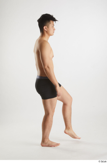 Yoshinaga Kuri  1 side view underwear walking whole body…